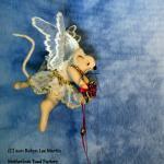 Mouse Fairy With Heart And Roses Hanging Ornament